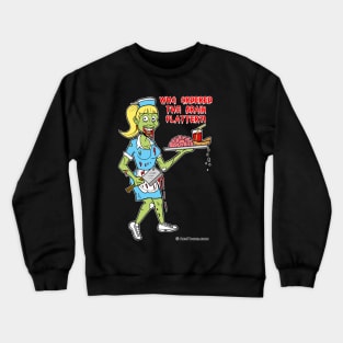 Zombie Waitress With Brain Platter Crewneck Sweatshirt